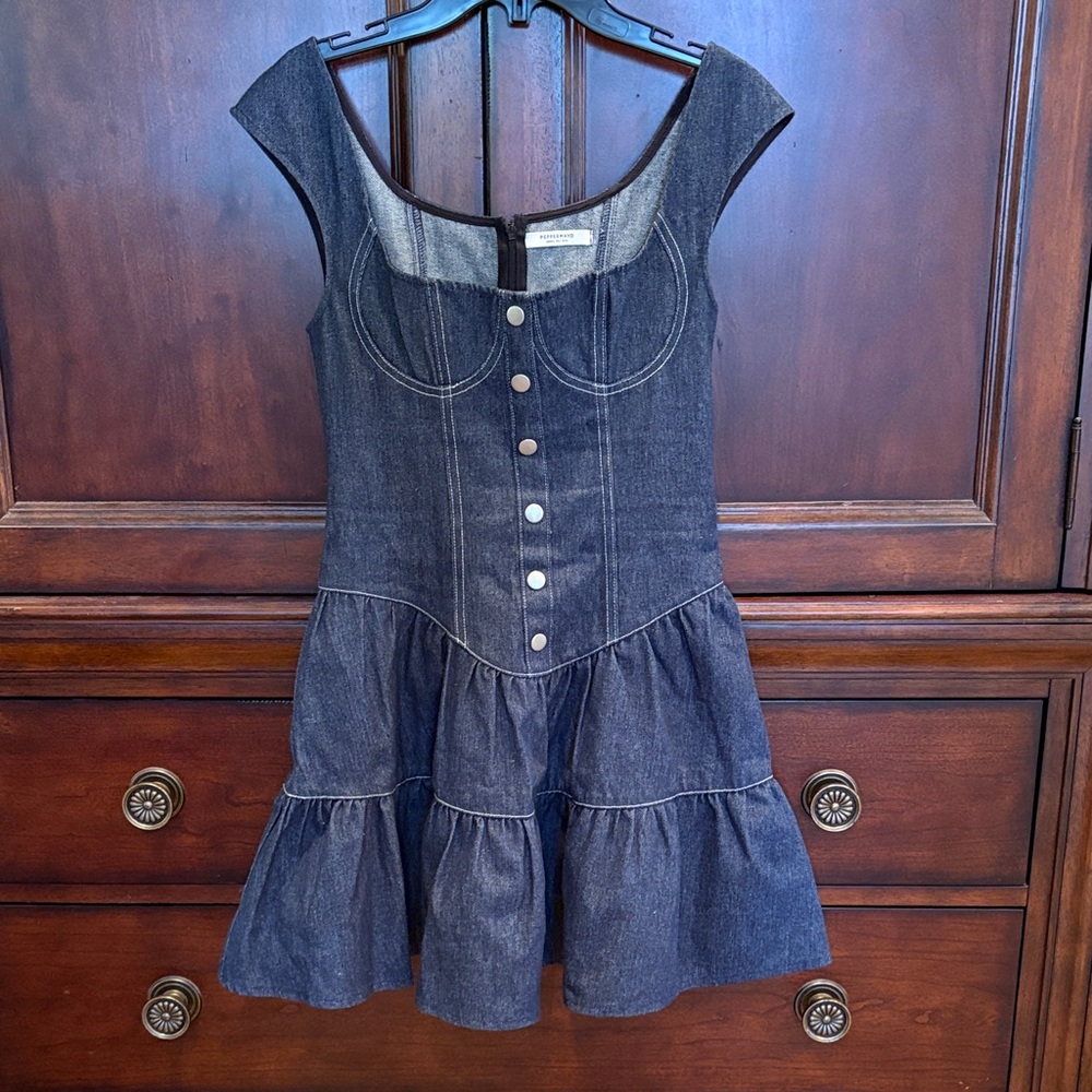 ⭐️ NWOT ⭐️ Peppermayo Isabella denim dress indigo western, size 4